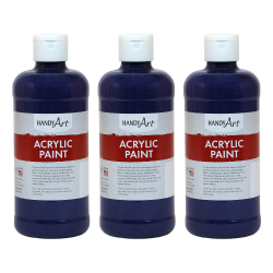 Handy Art Acrylic Paints, 16 Oz, Violet, Pack Of 3 Paints