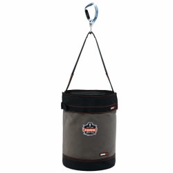 Ergodyne Arsenal® 5940T Swiveling Carabiner Canvas Hoist Bucket With Top, 17" x 12-1/2", Gray