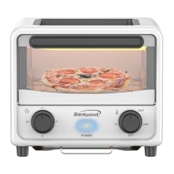 Brentwood 183 Cu In 500W Stainless Steel Mini Toaster Oven, White
