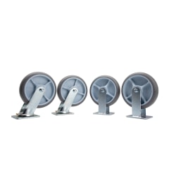 Hospitality 1 Source Semi-Pneumatic Wheels, 8", Black, Pack Of 4 Wheels