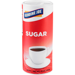 Genuine Joe 20 oz. Sugar Canister - Canister - 1.2 lb (20 oz) - Natural Sweetener - 24/Carton