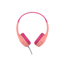 Belkin SoundForm Mini - Headphones with mic - on-ear - wired - 3.5 mm jack - pink