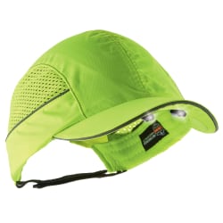 Ergodyne Skullerz 8960 Bump Cap With LED Lights, Short Brim, Lime