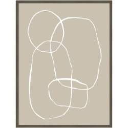 Amanti Art Modern Circles Beige by Teju Reval Wood Framed Wall Art Print, 31"W x 41"H, Gray