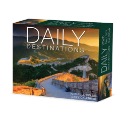 2026 Willow Creek Press Page-A-Day Daily Desk Calendar, 6-1/4" x 5-1/2", Daily Destinations, January To December, 54116