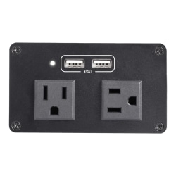 StarTech.com Power Outlet Module for Conference Table Connectivity Box - 2x AC Power and 2x USB-A - Power and Charging Hub - Power Outlet Module for Conference Table Connectivity Box