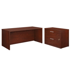 Sauder® Affirm Collection Executive Desk With 2-Drawer Lateral File, 72"W x 30", Classic Cherry