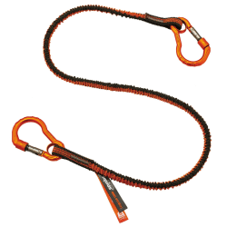 Ergodyne Squids® 3110F(x) Standard Tool Lanyards With Dual Carabiner, 10 Lb, Orange/Gray, Pack Of 6 Lanyards