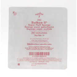 Medline Bulkee Super Fluff Sterile Sponges, 4" x 4", White, 10 Sponges Per Tray, Case Of 128 Trays