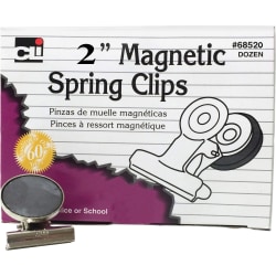 CLI Magnetic Spring Clips - 2" Length - 12 / Box