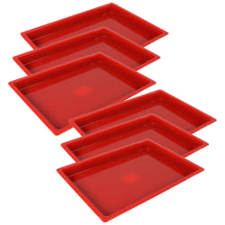 Romanoff Products Medium Creativitrays, 11-1/2" x 8-1/4" x 1", Red, Pack Of 6 Creativitrays