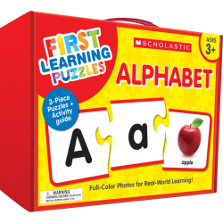 Scholastic First Learning Alphabet Puzzles, Pre-K, Pack Of 26 Puzzles