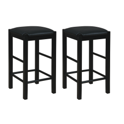 Linon Kent Backless Faux Leather Counter Stools, Black, Set Of 2 Stools