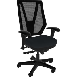 Sitmatic GoodFit Mesh Multifunction Small-Scale High-Back Chair With Adjustable Arms, Black/Black
