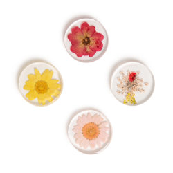 U Brands® Regency Pressed Flower Magnets, 6"H x 5-1/16"W x 3/8"D, Assorted Colors, Set Of 4 Magnets