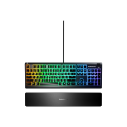 SteelSeries Apex 3 - Keyboard - backlit - USB - key switch: Whisper Quiet Gaming Switch