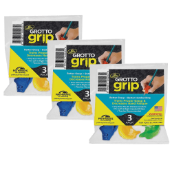 Pathways For Learning Grotto Grips, 1-11/16", Assorted Colors, 3 Grips Per Pack, Set Of 3 Packs