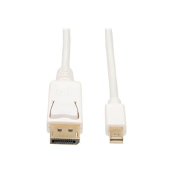 Eaton Tripp Lite Series Mini DisplayPort to DisplayPort Adapter Cable, 4K 60Hz (M/M), DP Latching Connector, White, 3 ft. (0.9 m) - P583003