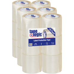 Tape Logic® Acrylic Label Protection Tape, 1.8 mils, 3" Core, 4" x 72 Yd., Clear, Case Of 18