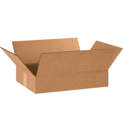 Partners Brand Corrugated Boxes, Flat, 3"H x 12"W x 18"D, Kraft, Pack Of 25