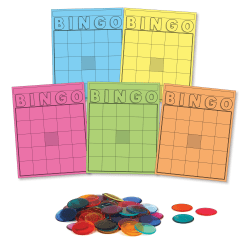 Hygloss Bingo Cards & Chips Set, 1000 Chips, 50 Cards