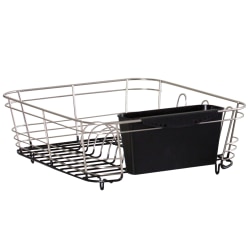 Better Houseware 2-Piece Stainless-Steel Dish Drainer, 5"H x 13"W x 14-1/2"D, Black
