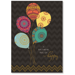 Viabella Birthday Greeting Card With Envelope, Birthday Balloons, 5" x 7"