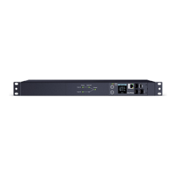 CyberPower PDU44001 Single Phase 100 - 120 VAC 15A Switched ATS PDU - 10 Outlets, 10 ft, 2 x NEMA 5-15P, Horizontal, 1U, SNMP, LCD, 3YR Warranty