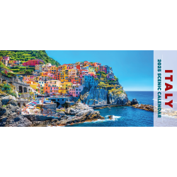 2025 Willow Creek Press Panoramic Monthly Wall Calendar, Scenic, 15" x 6-1/2", Italy, January To December, 48290