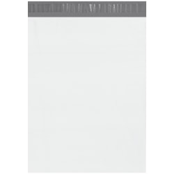 Office Depot® Brand 14-1/2" x 19" Poly Mailers With Tear Strips, White, Case Of 500 Mailers