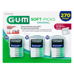 Sunstar GUM Original Soft Dental Picks, 1", White, Set Of 270 Picks