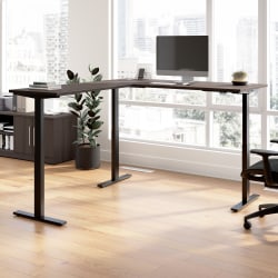 Bush Business Furniture Move 60 Series 72"W Height Adjustable L Shaped Standing Desk, Storm Gray/Black Powder Coat, Standard Delivery