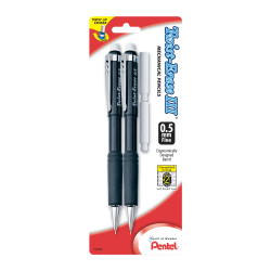 Pentel® Twist-Erase® III Mechanical Pencils, 0.5mm, #2 Lead, Assorted Barrel Colors, Pack Of 2