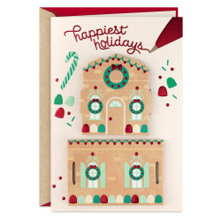 Hallmark Pop-Out Christmas Card (Build Your Own Gingerbread House)