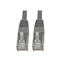 Tripp Lite Cat6 Cat5e Gigabit Molded Patch Cable RJ45 M/M 550MHz Gray 35ft 35' - 1 x RJ-45 Male Network - 1 x RJ-45 Male Network - Gold Plated Contact - Gray