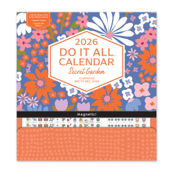 2026 Orange Circle Studio Do It All Monthly Wall Calendar, 12-13/16" x 12-1/4", Secret Garden, January To December, 26079