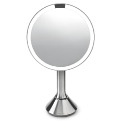 simplehuman Round Sensor Mirror, Brushed Silver