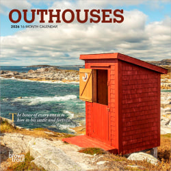 2026 BrownTrout Outhouses Monthly Mini Wall Calendar, 7" x 7", Home and Garden, January to December 2026, 9798330705023