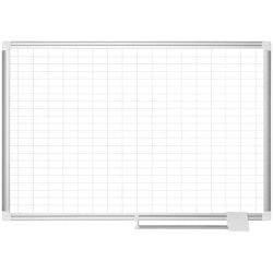 MasterVision® 2" Grid Magnetic Gold Ultra Board Kit, 24" x 36", White/Silver