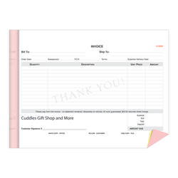 Custom Carbonless Business Forms, Create Your Own, Booklet, One Color Ink, 8 1/2" x 5 1/2", 3-Part, Box Of 5 Booklets, 50 forms Per Booklet