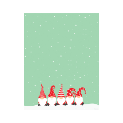 Geo Studios Holiday-Themed Letterhead Paper, Letter Size, Gnomes, Pack Of 70 Sheets