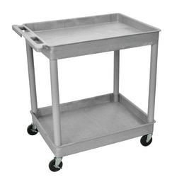 H. Wilson Plastic Tub Cart, 37 1/4"H x 32"W x 24"D, Gray
