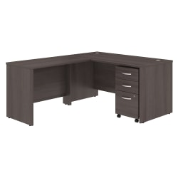 Bush Business Furniture Studio C 60"W x 30"D L Shaped Desk with Mobile File Cabinet and 42"W Return, Storm Gray, Standard Delivery
