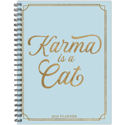 2026 Willow Creek Press Softcover Weekly/Monthly Planner, 6-1/2" x 8-1/2", Karma is a Cat, January To December, 58442