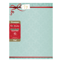 Geo Studios Holiday-Themed Foiled Letterhead Paper, Letter Size, Joy, Pack Of 40 Sheets