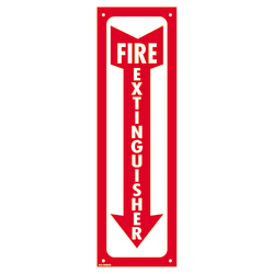 Cosco Glow-In-The-Dark Fire Extinguisher Sign, 4" x 13", Red/White