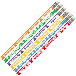 Musgrave Pencil Co. Inc. Motivational Pencils, No. 2 Lead, Kindness Kounts, 12 Pencils Per Pack, Set Of 12 Packs
