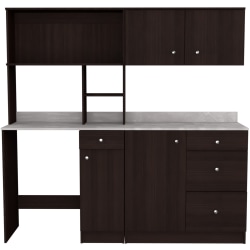 Inval Ambrossia 72"W 3-Piece Pantry Storage System, Espresso/Stone