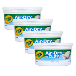 Crayola Air-Dry Clay Tubs, 2.5 Lb, White, Pack Of 4 Tubs