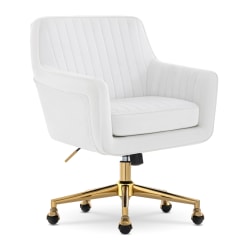 Serta® Ashleigh Ergonomic Fabric Mid-Back Modern Office Chair, White